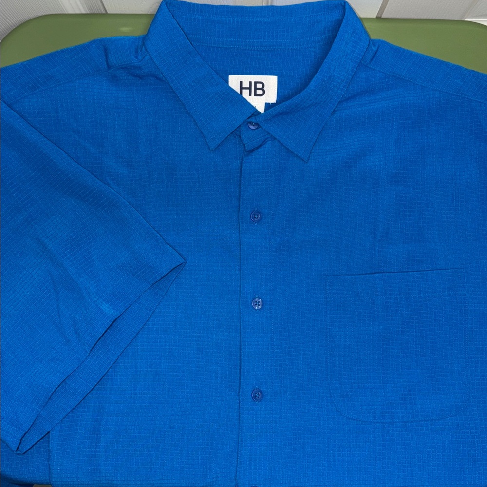 NWT HB Harbor Bay Button Down Shirt DXL Big & Tall   Vibrant Woven Layer Casual